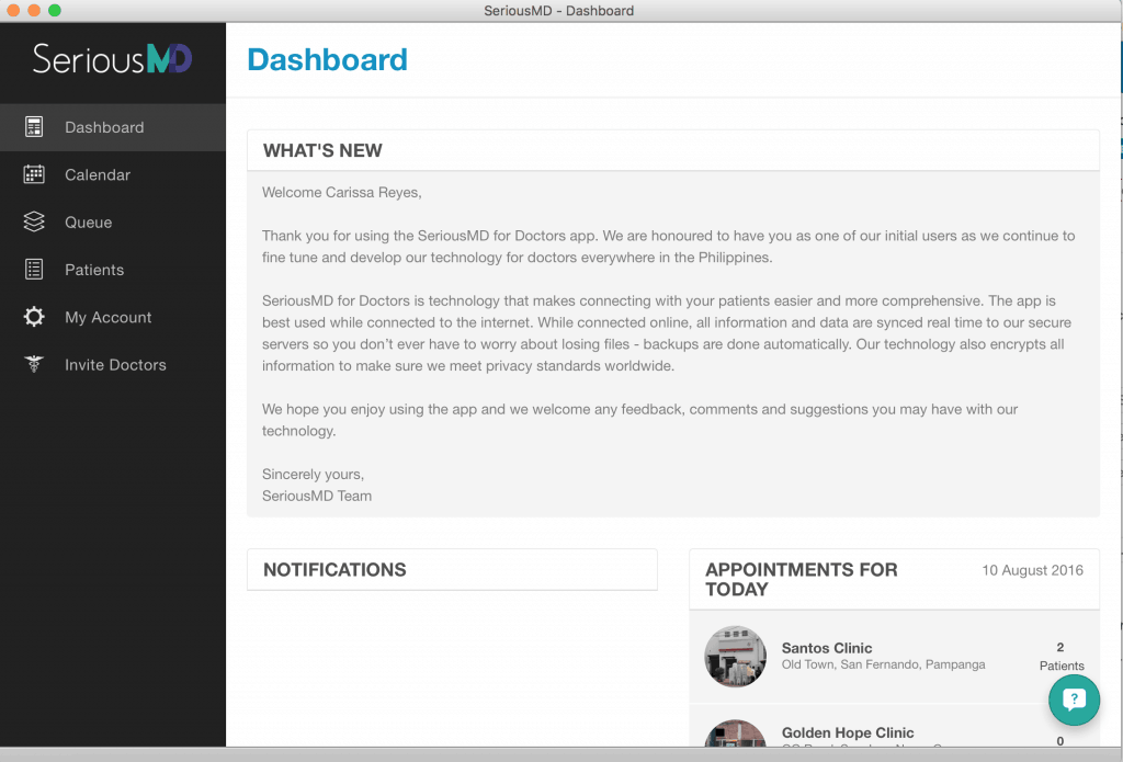 SeriousMD Dashboard