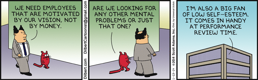 Scott Adams Dilbert strip on mental health
