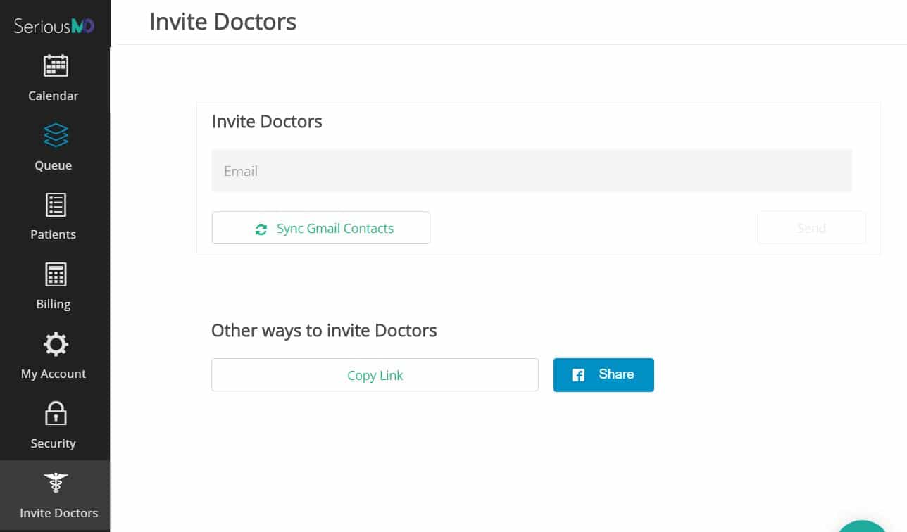 seriousmd ehr emr doctor invite tool