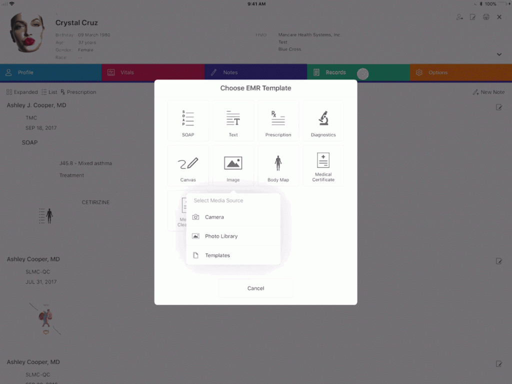 Take Scan Pictures and Draw EMR