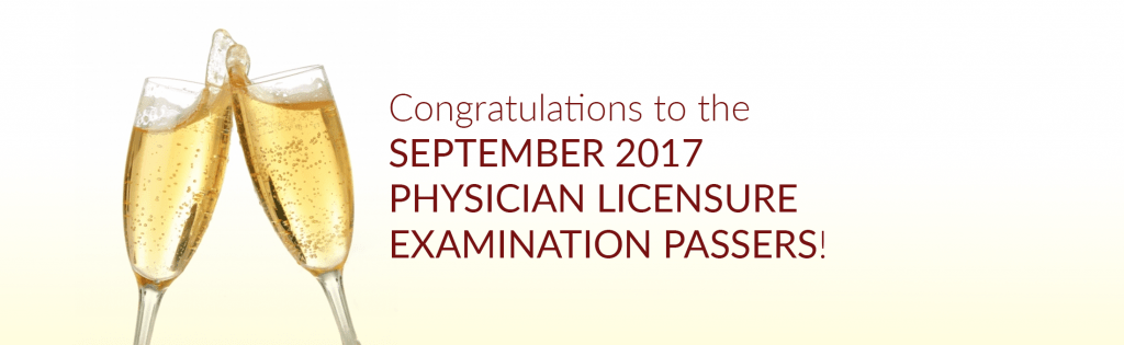 september 2017 physician exam passers