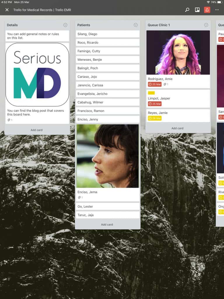 Trello EMR iPad